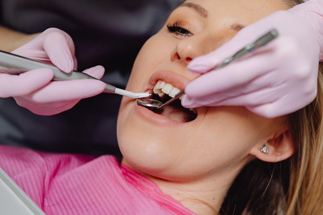 photo of a woman during a dental exam
